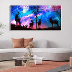 Deer Silhouette Colorful Sky Wall Painting DECORMANTRA