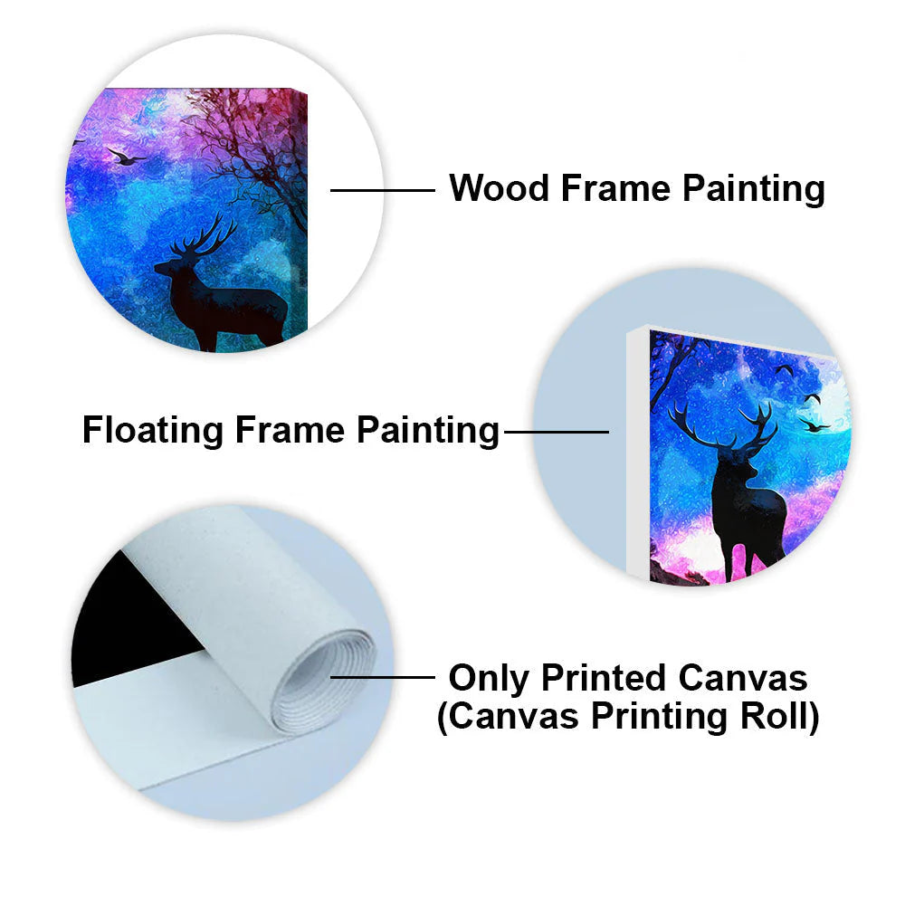 Deer Silhouette Colorful Sky Wall Painting DECORMANTRA