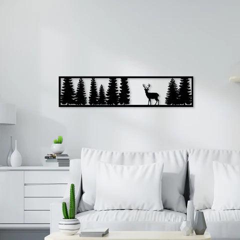 Deer in Forest Metal Wall Art - Decor Mantra 