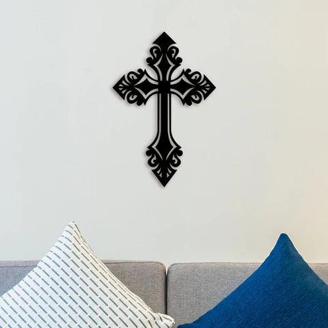Designer Christian Cross Metal Wall Art - Decor Mantra 