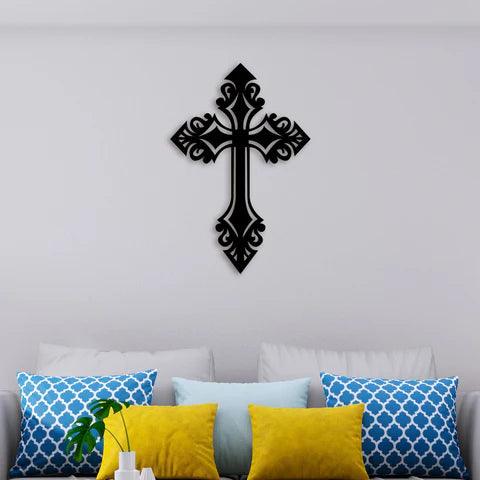 Designer Christian Cross Metal Wall Art - Decor Mantra 