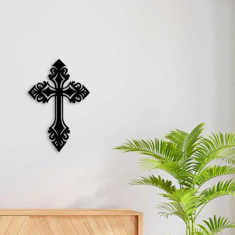 Designer Christian Cross Metal Wall Art - Decor Mantra 