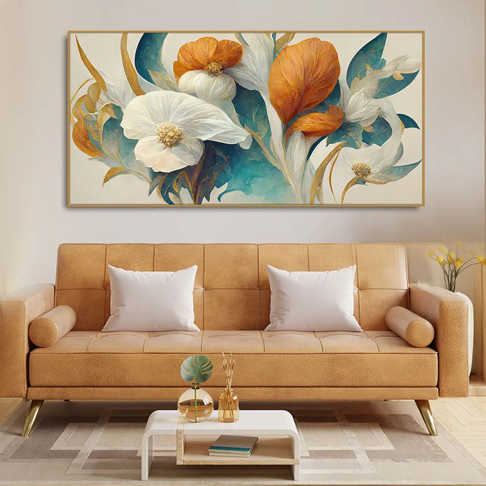Abstract Colorful Spring Flower Texture Art Canvas Wall Painting - Harshita Craft