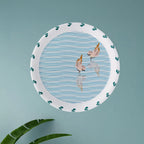 Sea-Inspired bird Abstract Art Collection Porcelain Wall Plate - Harshita Craft
