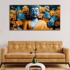 Meditating Buddha Monk Canvas Wall Painting - Decor Mantra 