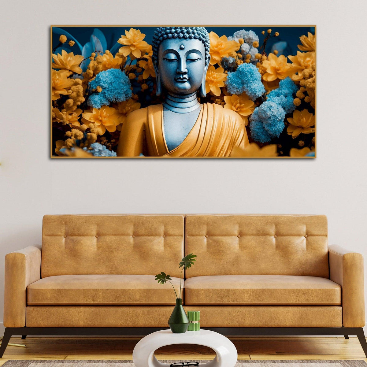 Meditating Buddha Monk Canvas Wall Painting - Decor Mantra 