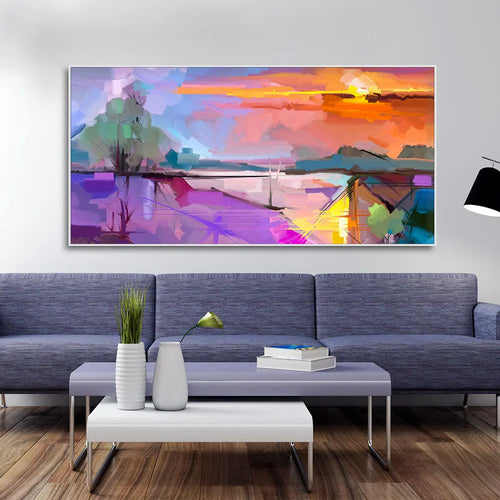 Beautiful Sunset View Abstract Art Canvas Wall Painting Decor Mantra