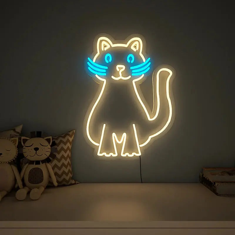 Quirky Cat Design Neon LED Light DECORMANTRA