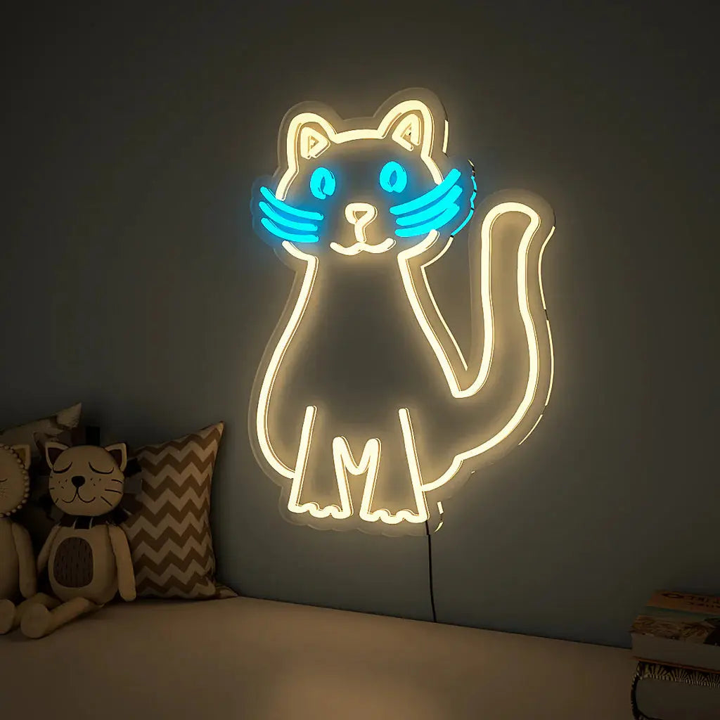 Quirky Cat Design Neon LED Light DECORMANTRA