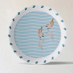 Sea-Inspired bird Abstract Art Collection Porcelain Wall Plate - Harshita Craft