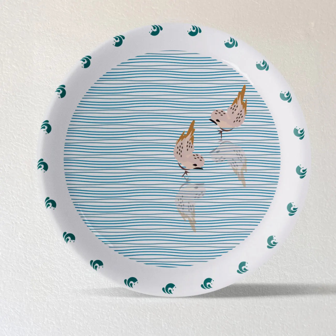 Sea-Inspired bird Abstract Art Collection Porcelain Wall Plate - Harshita Craft