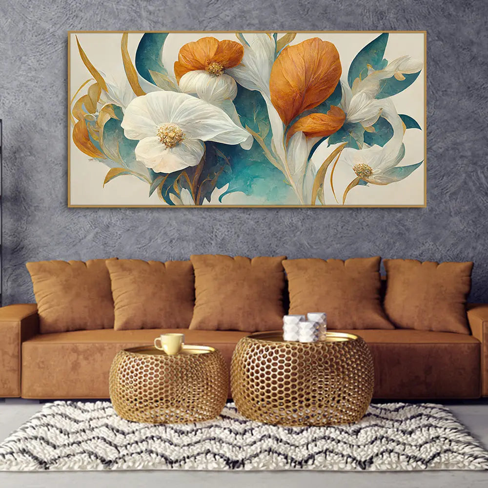 Abstract Colorful Spring Flower Texture Art Canvas Wall Painting - Harshita Craft