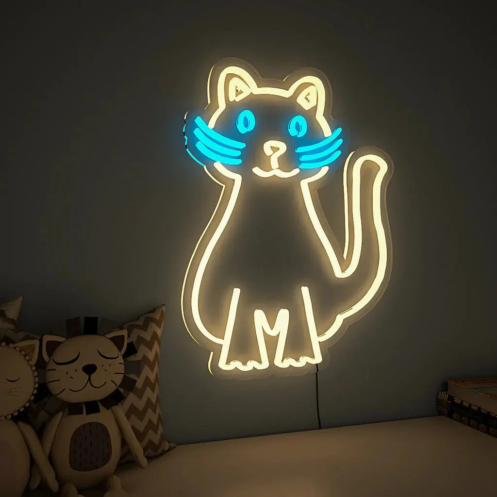 Quirky Cat Design Neon LED Light DECORMANTRA
