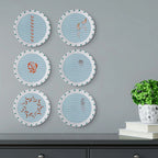 Sea-Inspired bird Abstract Art Collection Porcelain Wall Plate - Harshita Craft