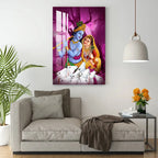 Radha Krishna in Gokul Acrylic Wall Art DECORMANTRA