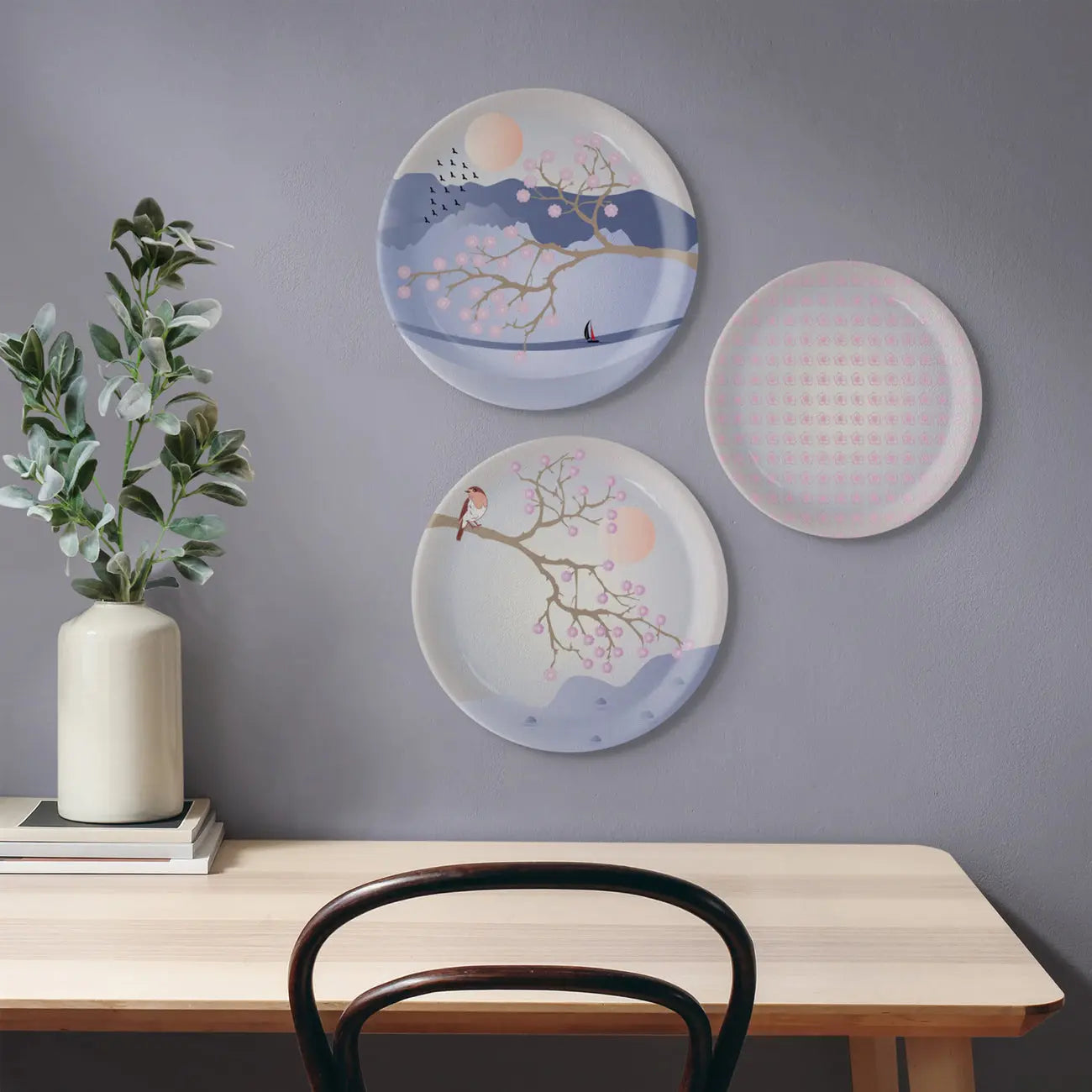 Spring-Inspired Art for Serene Spaces bird porcelain plate - Harshita Craft