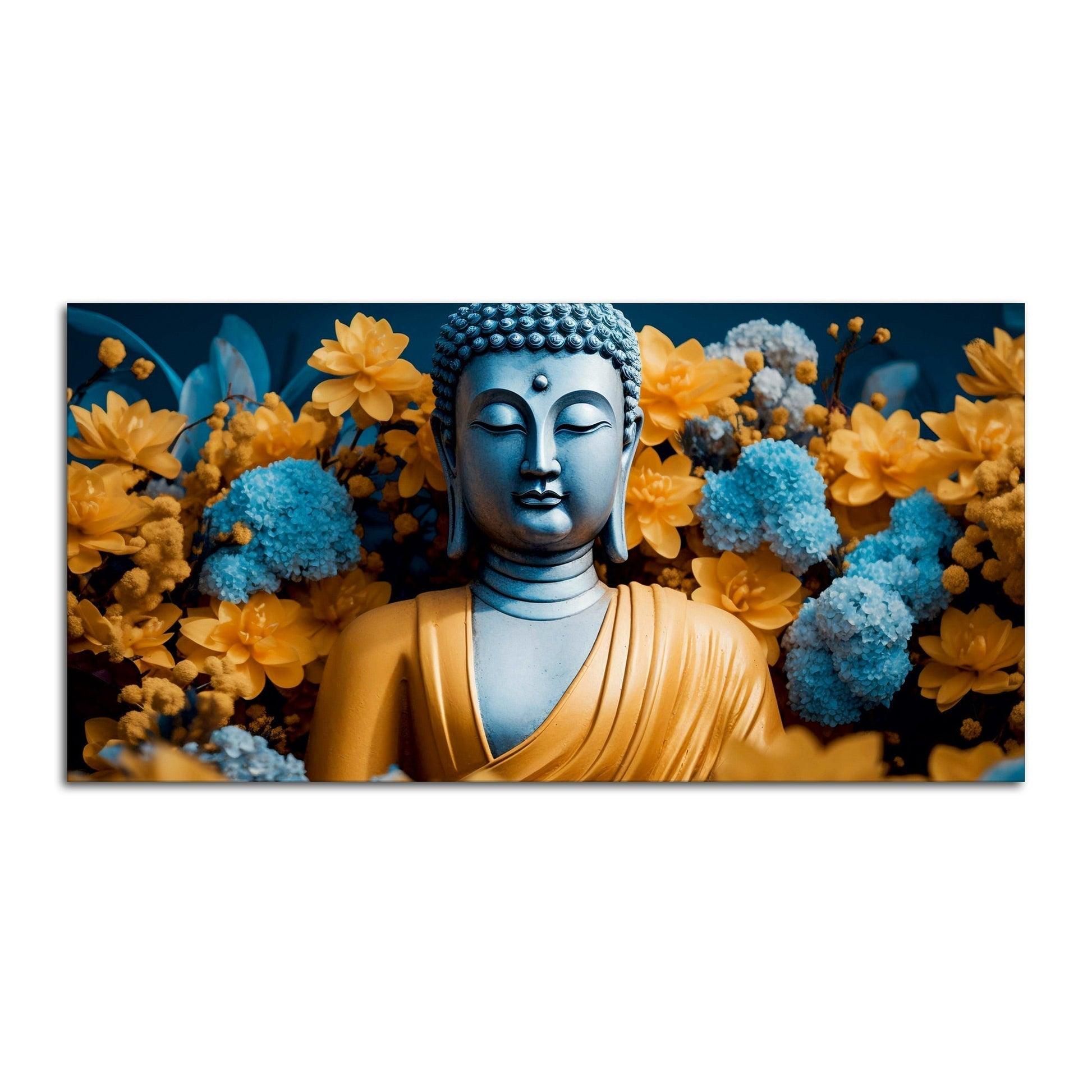 Meditating Buddha Monk Canvas Wall Painting - Decor Mantra 