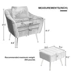 Emerald Fluffy Super Comfy Velvet Luxury Accent Chair with Ottoman DECORMANTRA