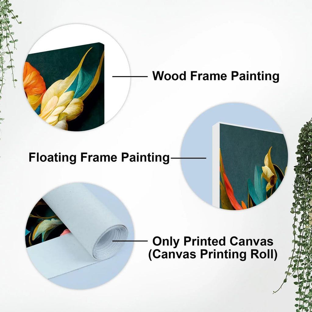 Elegant Floral Flower Artistic Art Canvas Wall Painting - Harshita Craft