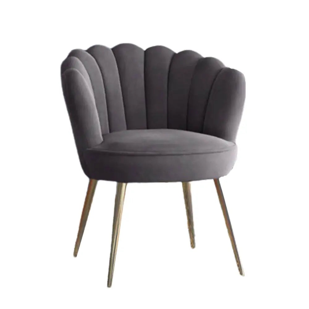 Grey Crafted Shell Shaped Designer Accent Chair DECORMANTRA