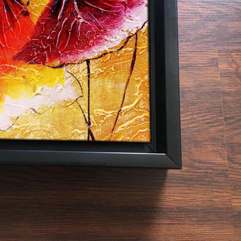 Dancing Women Warli Art Canvas Wall Painting of 2 Pieces Floating Frame - Decor Mantra 