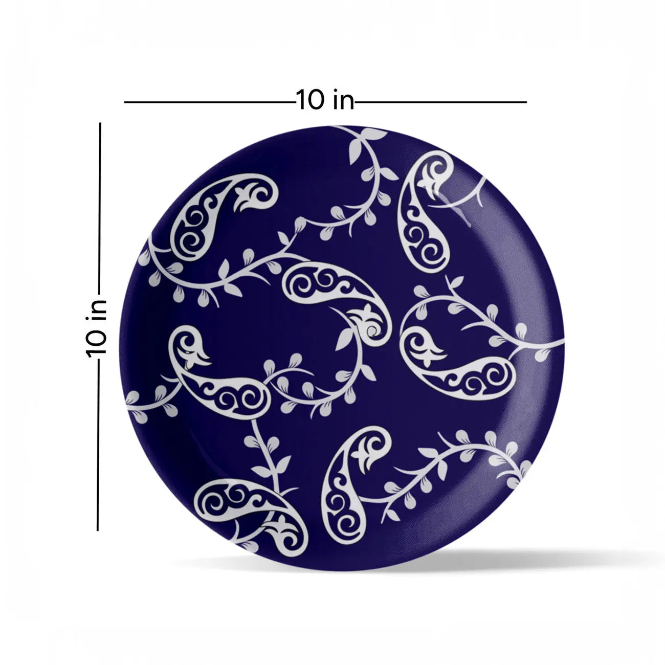Elegant Blue Pottery symmetry paisley for Every Space Wall Plate - Harshita Craft