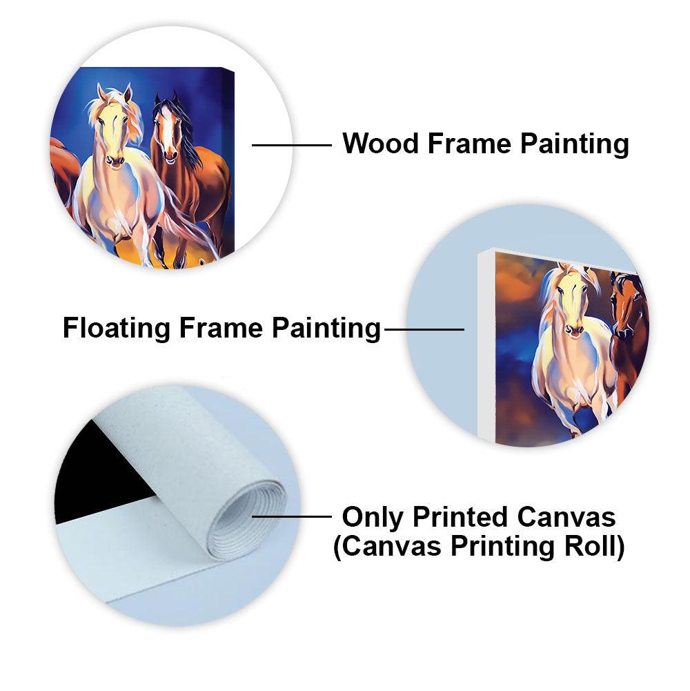 Seven Horses Running in Field Canvas Wall Painting - Decor Mantra 