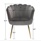 Grey Crafted Shell Shaped Designer Accent Chair DECORMANTRA