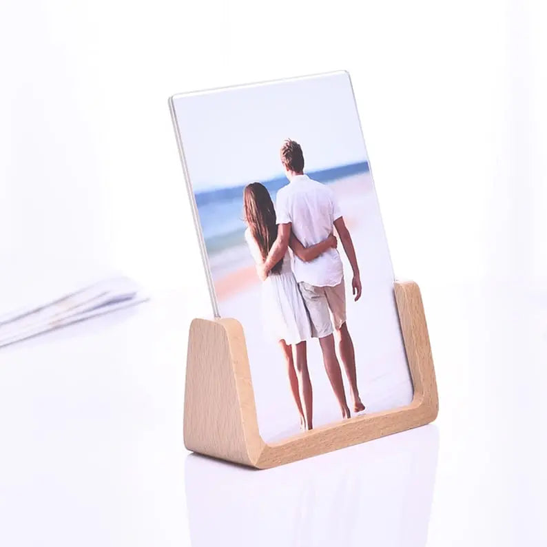 Vintage Black Walnut Photo Frame,Transparent Tabletop Picture Frame,Baby Frame,Wedding Photo Frame,Wedding Day Keepsake Frame,Christmas Gift - Harshita Craft
