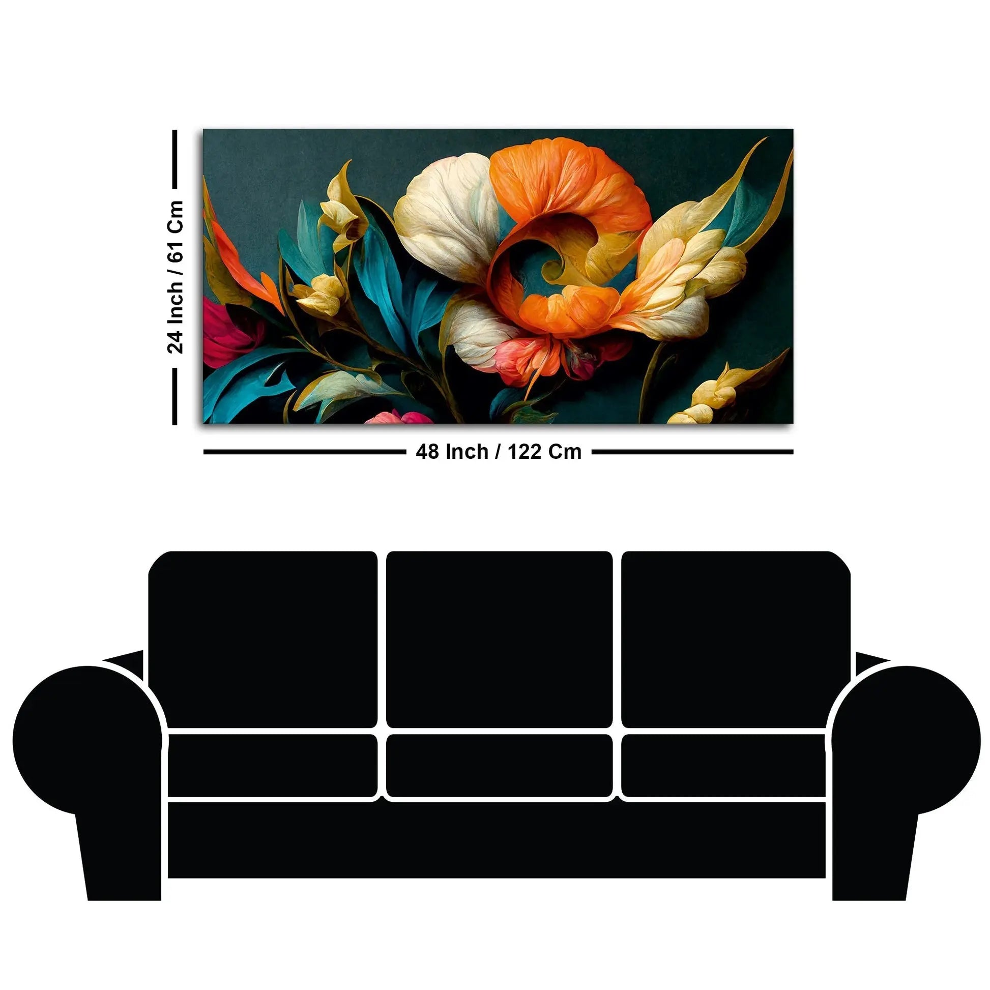 Elegant Floral Flower Artistic Art Canvas Wall Painting - Harshita Craft