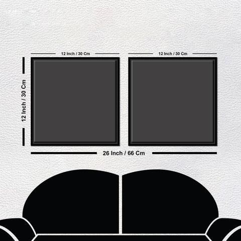 Dancing Women Warli Art Canvas Wall Painting of 2 Pieces Floating Frame - Decor Mantra 