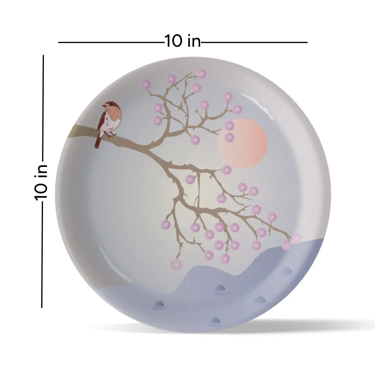 Spring-Inspired Art for Serene Spaces bird porcelain plate - Harshita Craft