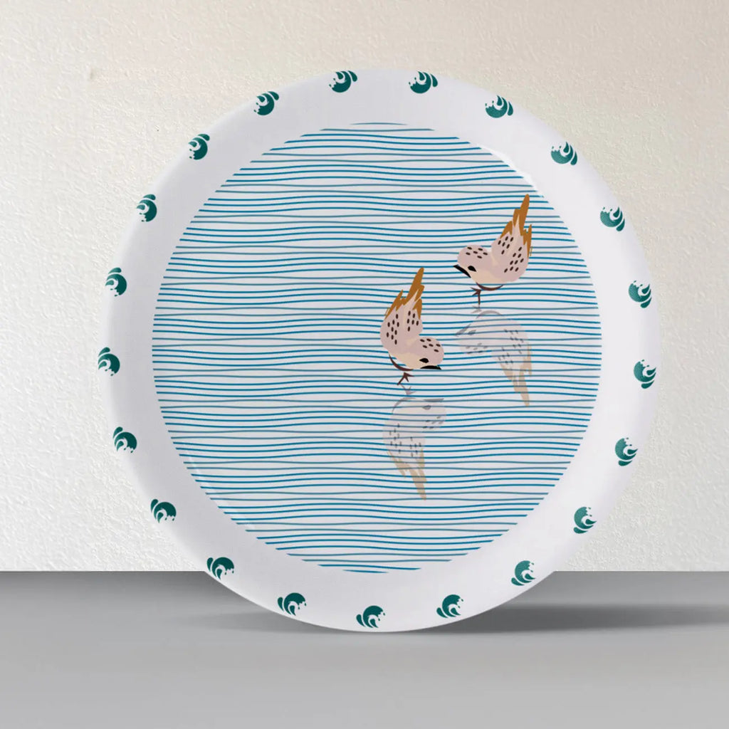 Sea-Inspired bird Abstract Art Collection Porcelain Wall Plate - Harshita Craft