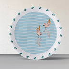 Sea-Inspired bird Abstract Art Collection Porcelain Wall Plate - Harshita Craft