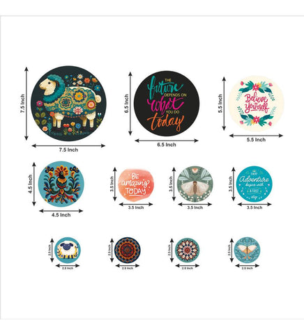 Decorative MDF Wooden Wall Hanging Decoration Item For Home | Office | Gifts |Modern Wall Artworks Items | Wall Art | Living Room | Bedroom |Quotes Decor Item (WPS_140N) Pack of 11 Pieces - Decor Mantra 