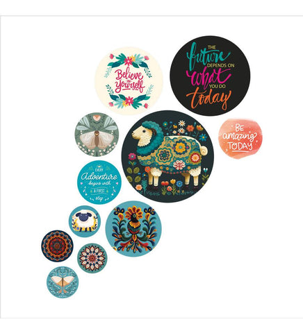 Decorative MDF Wooden Wall Hanging Decoration Item For Home | Office | Gifts |Modern Wall Artworks Items | Wall Art | Living Room | Bedroom |Quotes Decor Item (WPS_140N) Pack of 11 Pieces - Decor Mantra 