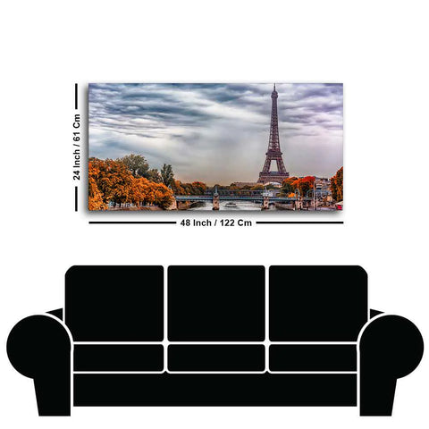 Eiffel Tower and Seine River Bedroom Wall Painting
