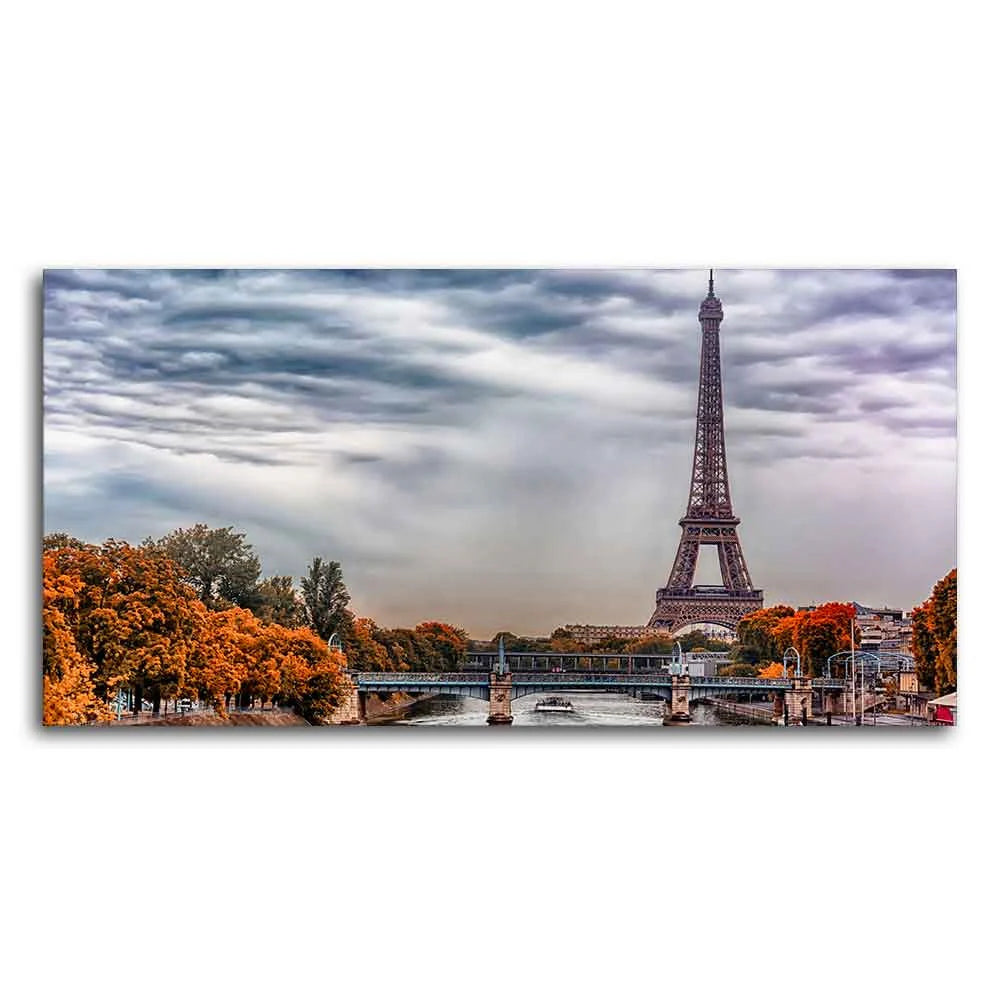 Eiffel Tower and Seine River Bedroom Wall Painting DECORMANTRA