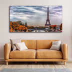 Eiffel Tower and Seine River Bedroom Wall Painting DECORMANTRA
