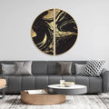 Elegant Background with Black and Gold Marble Texture Semi Circle Frames Set Of 2 Decor Mantra