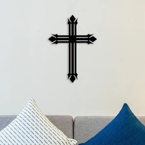 Elegant Christian Cross Metal Wall Art - Decor Mantra 