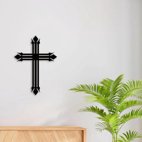 Elegant Christian Cross Metal Wall Art - Decor Mantra 