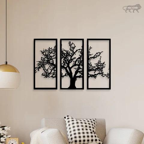 Elegant Tree Metal Wall Art ( Set of 3 Piece) - Decor Mantra 