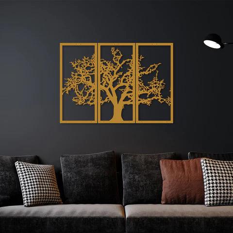 Elegant Tree Metal Wall Art ( Set of 3 Piece) - Decor Mantra 