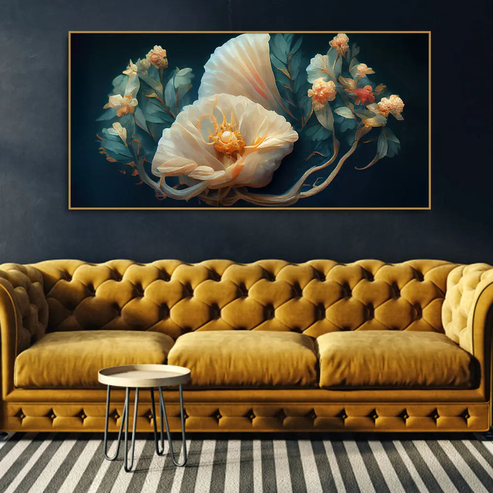 Elegant Floral Flower art Canvas Wall Painting - Harshita Craft