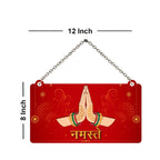 Welcome Quote Namastey Decorative Wooden Wall Hanging for House Decor - Harshita Craft