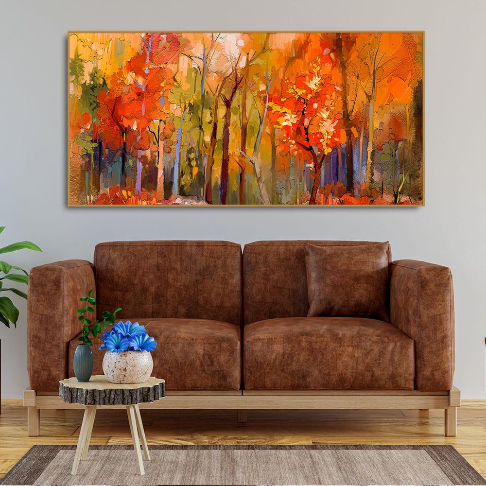 Nature Wall Painting of Colorful Autumn Forest - Decor Mantra 