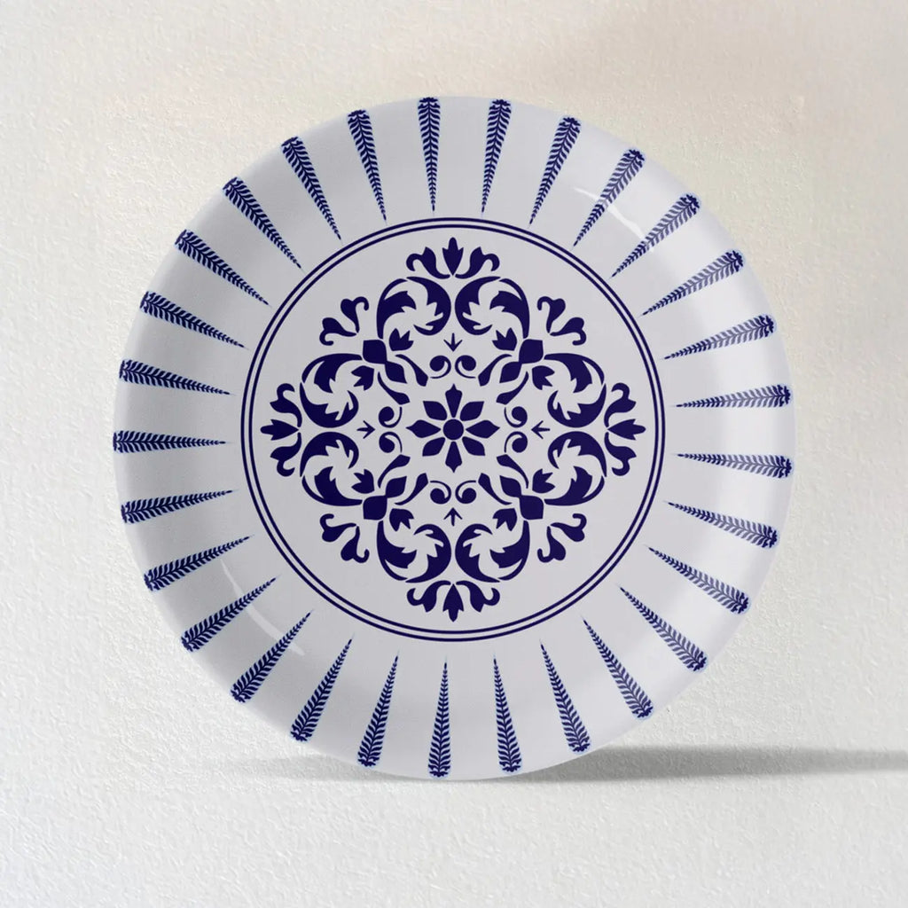 Elegant Blue Pottery symmetry floral for Every Space Wall Plate - Harshita Craft