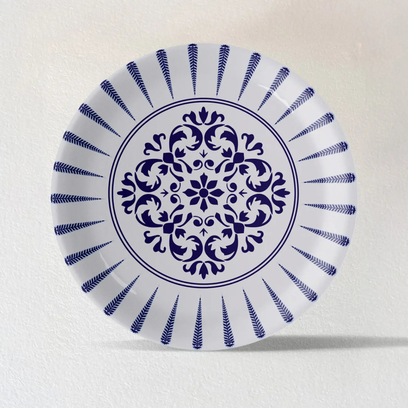 Elegant Blue Pottery symmetry floral for Every Space Wall Plate - Harshita Craft