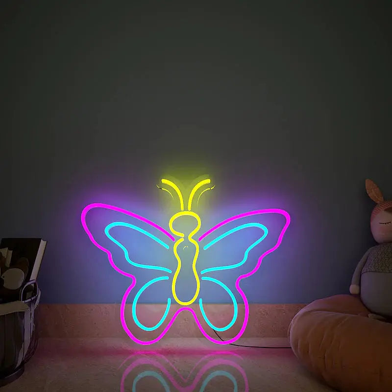 Multicolor Butterfly Design Neon LED Light DECORMANTRA